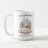 Hot Chocolate Modern Grote Blauwe Naam Kerst Mok (Links)