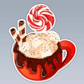 Hot Chocolate Mok met Marshmallows & Lolly Sticker