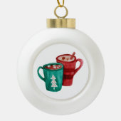 Hot Chocolate Mokken Keramische Bal Ornament (Voorkant)