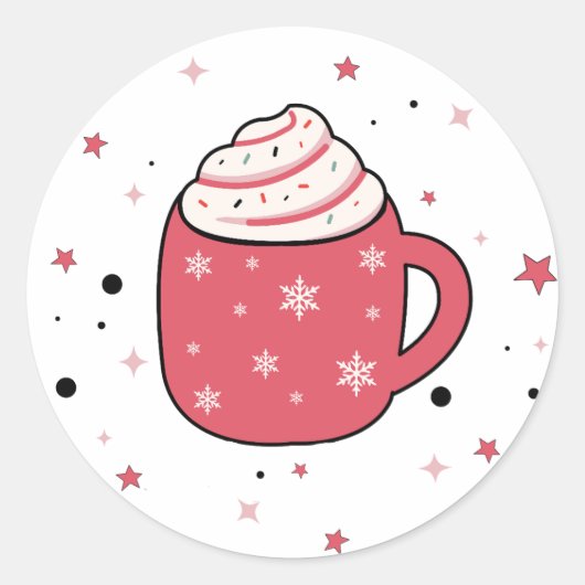 Hot Chocolate Retro Vibes Ronde Sticker (Voorkant)