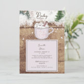 Hot-Chocolate Rustic Baby Het is koude doucherroze Kaart (Staand voorkant)