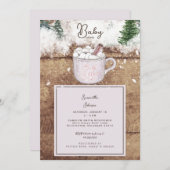 Hot-Chocolate Rustic Baby Het is koude doucherroze Kaart (Voorkant / Achterkant)