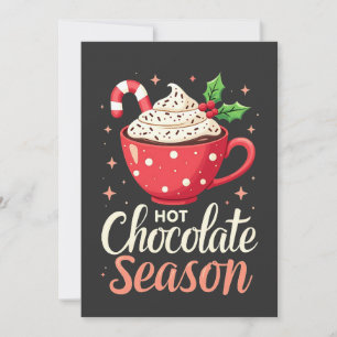 Hot Chocolate Seizoen Kerstliefhebbers Kaart
