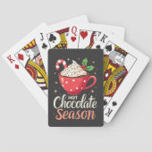 Hot Chocolate Seizoen Kerstliefhebbers Pokerkaarten (Achterkant)