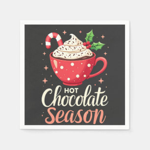 Hot Chocolate Seizoen Kerstliefhebbers Servet