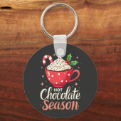 Hot Chocolate Seizoen Kerstliefhebbers Sleutelhanger (Voorkant)