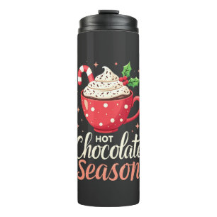 Hot Chocolate Seizoen Kerstliefhebbers Thermosbeker