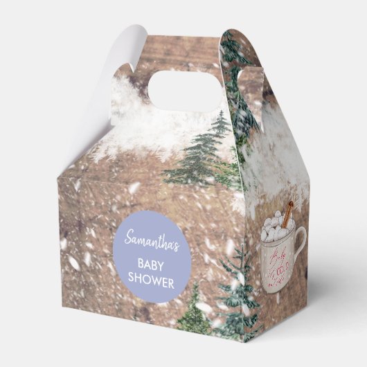 Hot Chocolate Snow Baby Het is Kold Boy Baby Bedankdoosjes (Voorkant Zijde)