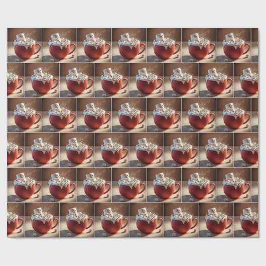 Hot Chocolate Snowman Cadeaupapier (Vlak)