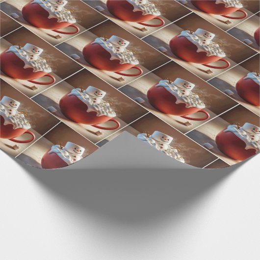Hot Chocolate Snowman Cadeaupapier (Hoek)