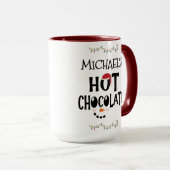 Hot Chocolate Snowman Gezicht voor Kinderen & aang Mok (Voorkant rechts)