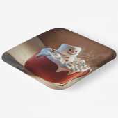 Hot Chocolate Snowman Papieren Bordje (Gebogen)