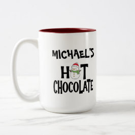 Hot Chocolate Snowman voor kinderen & aangepaste n Tweekleurige Koffiemok