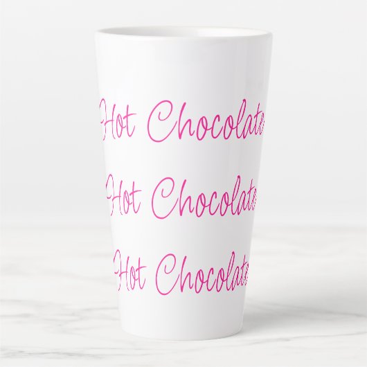 Hot Chocolate Stijlvol Script Hot Pink Latte Mok (Voorkant)