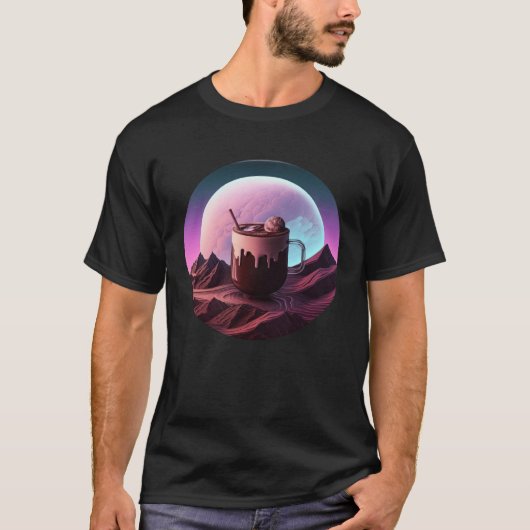 Hot Chocolate Synthwave 80s Retrowave Aesthetic T-shirt (Voorkant)