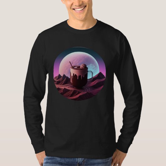 Hot Chocolate Synthwave 80s Retrowave Aesthetic T-shirt (Voorkant)