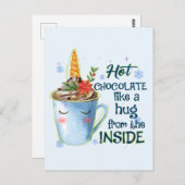 Hot Chocolate Unicorn | Gezellige eenhoorn winter Briefkaart (Voorkant / Achterkant)