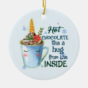 Hot Chocolate Unicorn Gezellige eenhoorn winter Keramisch Ornament