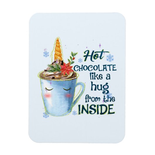 Hot Chocolate Unicorn | Gezellige eenhoorn winter Magneet (Verticaal)