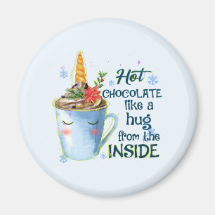 Hot Chocolate Unicorn   Gezellige eenhoorn winter Magneet