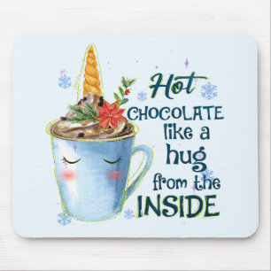 Hot Chocolate Unicorn Gezellige eenhoorn winter Muismat