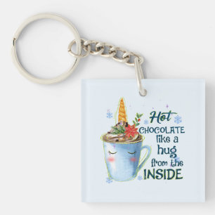 Hot Chocolate Unicorn Gezellige eenhoorn winter Sleutelhanger