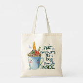 Hot Chocolate Unicorn | Gezellige eenhoorn winter Tote Bag (Achterkant)