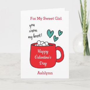 Hot Chocolate voor mijn lieve meisje Valentijns Feestdagen Kaart