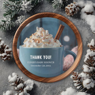 Hot Chocolate w / slagroom Gezellig Baby shower Papieren Bordje