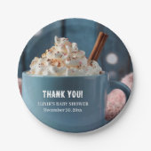 Hot Chocolate w / slagroom Gezellig Baby shower Papieren Bordje (Voorkant)