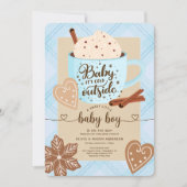 Hot Chocolate Winter Baby shower Boy Baby Kaart (Voorkant)