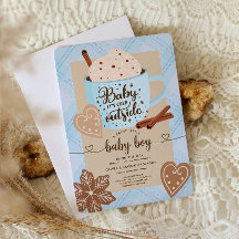 Hot Chocolate Winter Baby shower Boy Baby