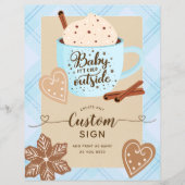 Hot Chocolate Winter Baby shower Boy Custom Sign (Voorkant)