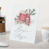 Hot Chocolate Winter Baby shower Luier Raffle Reclamebord Met Voetstuk (Insitu)