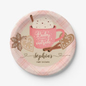 Hot Chocolate Winter Baby shower Meisje Papieren Bordje (Voorkant)