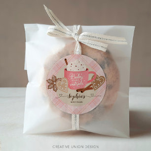 Hot Chocolate Winter Baby shower Meisje Ronde Sticker