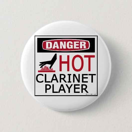 Hot Clarinet Player Ronde Button 5,7 Cm (Voorkant)