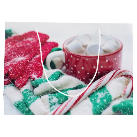 Hot-coacacaoplannen en snoeprietkerstmis groot cadeauzakje (Achterkant)