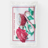 Hot-coacacaoplannen en snoeprietkerstmis spandoek (Verticaal)