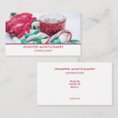 Hot-coacacaoplannen en snoeprietkerstmis visitekaartje (Voorkant / Achterkant)