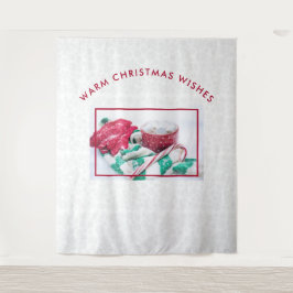 Hot-coacacaoplannen en snoeprietkerstmis wandkleed