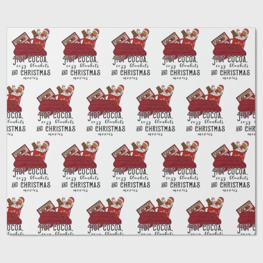 Hot Cocaca Cozy Blankets Kerstfilms Cute Cadeaupapier (Vlak)