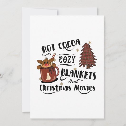 Hot Cocaca Cozy Blankets Kerstfilms Cute Kaart (Voorkant)