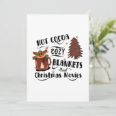 Hot Cocaca Cozy Blankets Kerstfilms Cute Kaart (Staand voorkant)