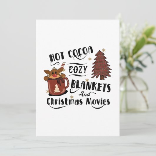 Hot Cocaca Cozy Blankets Kerstfilms Cute Kaart (Staand voorkant)