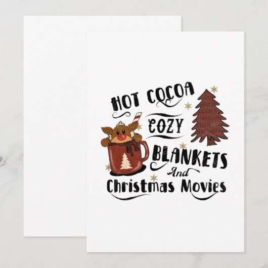 Hot Cocaca Cozy Blankets Kerstfilms Cute Kaart (Voorkant / Achterkant)