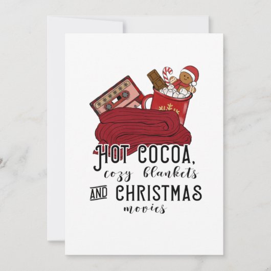 Hot Cocaca Cozy Blankets Kerstfilms Cute Kaart (Voorkant)