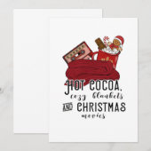 Hot Cocaca Cozy Blankets Kerstfilms Cute Kaart (Voorkant / Achterkant)