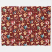 Hot Cocaca Gingerbrood Cookies Rustige kerst Fleece Deken (Voorkant (Horizontaal))