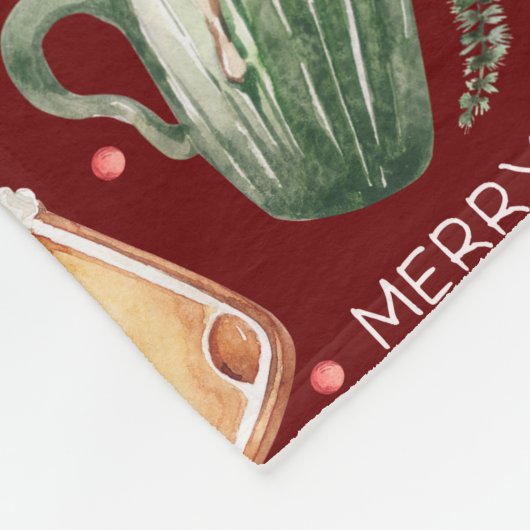 Hot Cocaca Gingerbrood Cookies Rustige kerst Fleece Deken (Hoek)